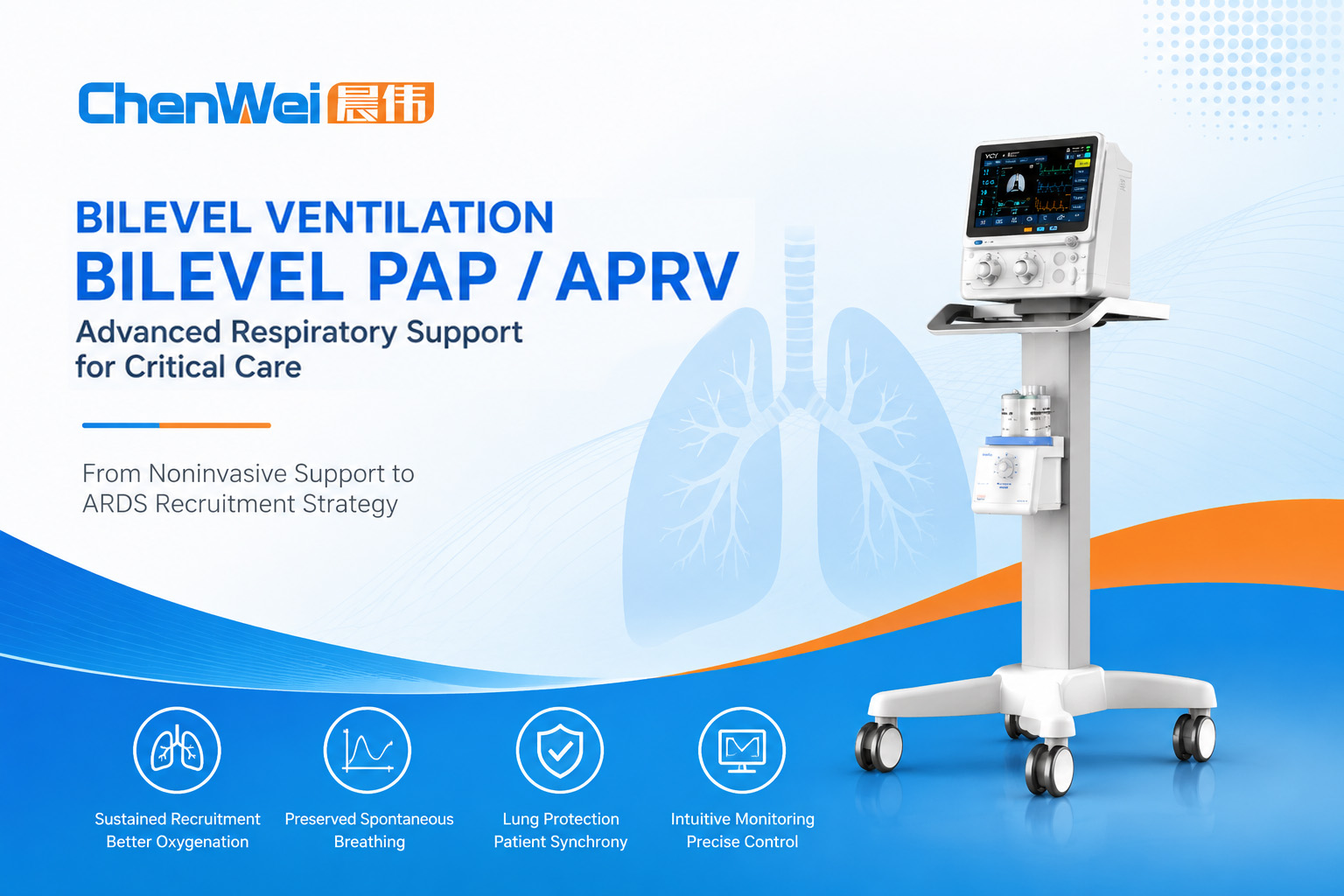 /ueditor/image/20260721/1784598812196828/1a62e955fee3bdf0b08e91e5481a1d0e.jpg Chenwei Medical - ICU Ventilator Essentials Series — BiPAP APRV Mode Bilevel Positive Airway Pressure Ventilation 2.jpg
